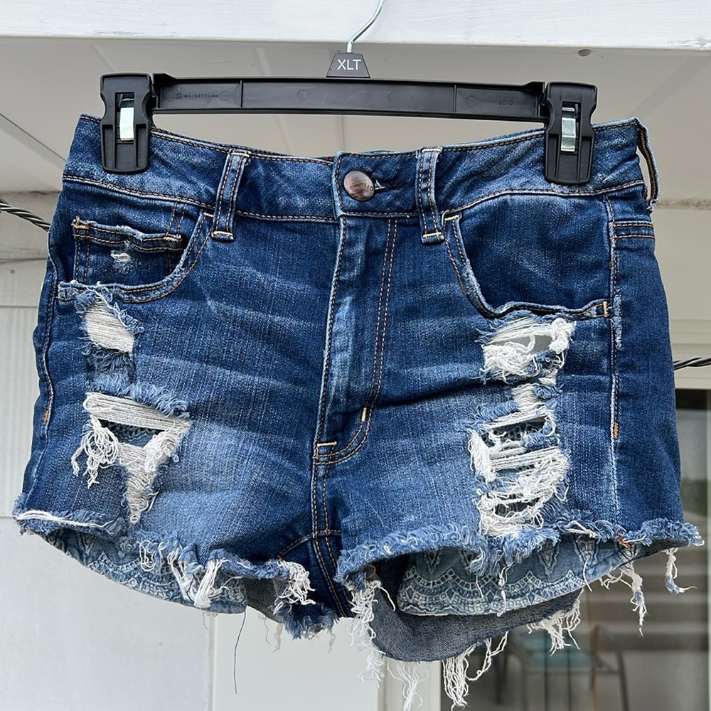 Distressed Denim Shorts